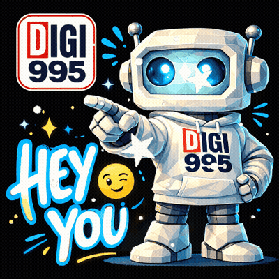 A Robot With A Hoodie That Says Digi 995 GIF