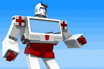 A Robot With A Red Cross On Its Chest GIF
