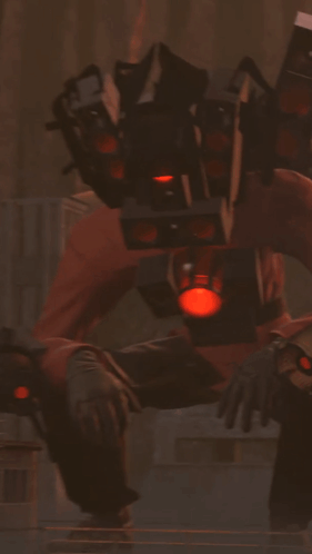 A Robot With A Red Light On The Back Of It GIF