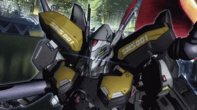 A Robot With Srs 001 Written On It GIF