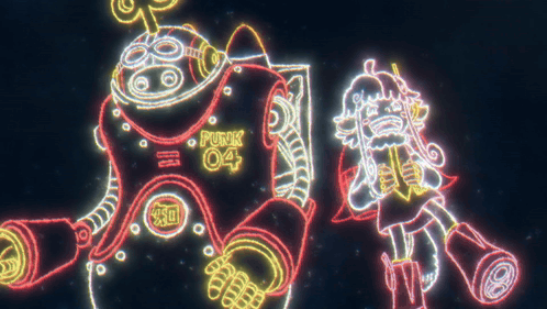 Robot With Number 04 GIF