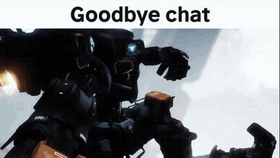 A Robot With The Words Goodbye Chat On It GIF
