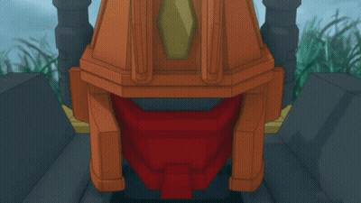 A Robot With Wings Is Standing In A Field Of Tall Grass GIF
