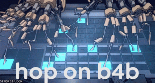 A Robotic Arm Is Typing The Word Hop On B4b GIF