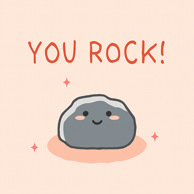 A Rock With A Face And The Words You Rock GIF