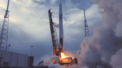 A Rocket Is Being Launched With The Nasa Logo Visible GIF