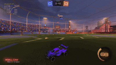 A Rocket League Game Is Being Played And The Ball Is Flying Through The Air GIF