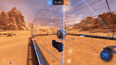 A Rocket League Game Is Being Played On A Computer Screen GIF