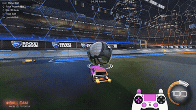 A Rocket League Game Is Being Played On A Playstation GIF