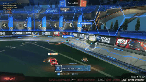 A Rocket League Game Is Being Played On A Screen GIF