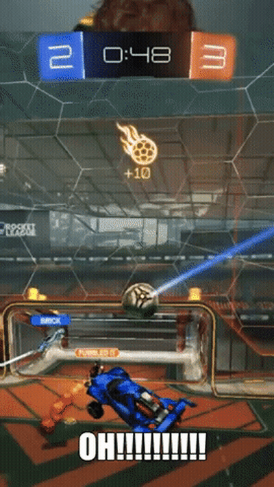 A Rocket League Game Is Being Played On A Screen GIF