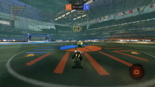 A Rocket League Game Is Being Played With A Fireball GIF