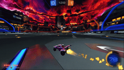 A Rocket League Game Is Being Played With A Score Of 1 To 28 GIF