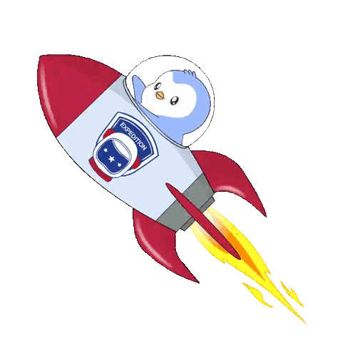 A Rocket With A Penguin On It That Says Expedition On It Sticker