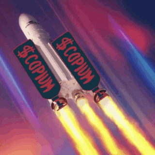 A Rocket With The Word Copium On The Side GIF
