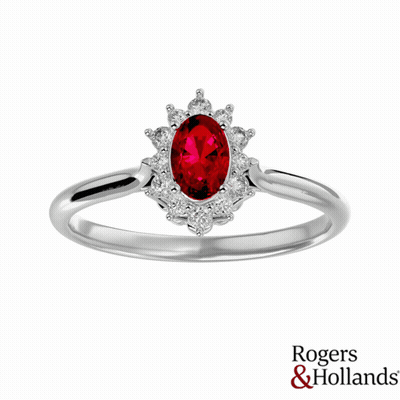 A Rogers And Hollands Ring With A Red Stone In The Center GIF
