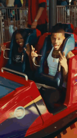 A Roller Coaster Ride At An Amusement Park GIF