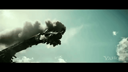 A Roller Coaster With Smoke Coming Out Of It And Yahoo In The Corner GIF