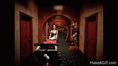 A Room With A Clock On The Wall And Makeagif.com On The Bottom Right GIF