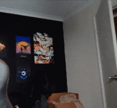 A Room With A Few Paintings On The Wall And A Cardboard Box On The Floor GIF