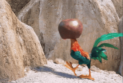 A Rooster With A Ball On Its Head Walking On The Ground GIF