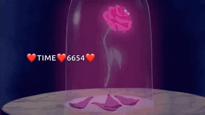 A Rose In A Glass Dome With The Words Time 6654 GIF