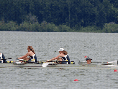 A Row Boat With The Word Washington On The Side Of It GIF