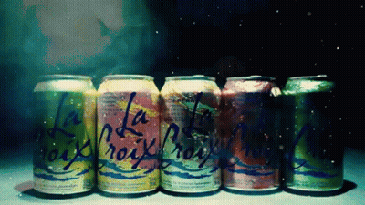 A Row Of Cans Of La Isla Rock 'N ' Roll Soda GIF