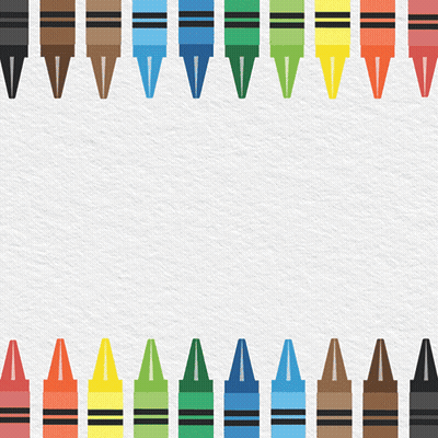 A Row Of Crayons Of Different Colors Are Lined Up On A White Surface GIF