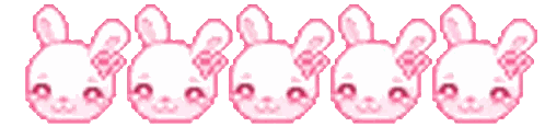 A Row Of Pink Bunny Heads With Bows On Their Ears Sticker