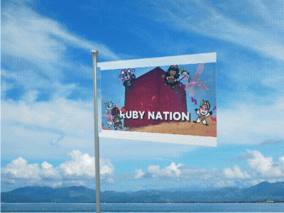 A Ruby Nation Flag Flies In The Wind GIF