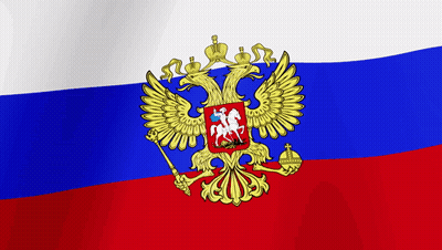 A Russian Flag With A Double Headed Eagle And A Coat Of Arms GIF