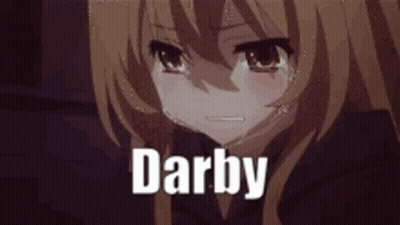 A Sad Anime Girl Is Crying And The Word Darby Is On The Bottom Of The Picture . GIF
