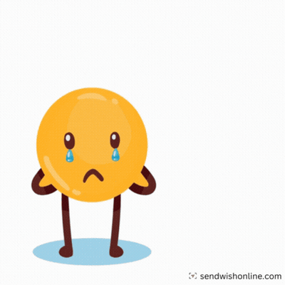 A Sad Smiley Face With A Thought Bubble Saying I 'M Sad GIF