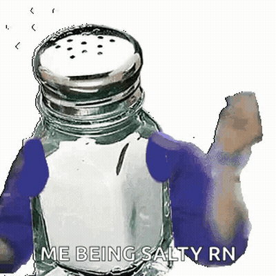 A Salt Shaker With A Person 'S Arm Coming Out Of It . GIF