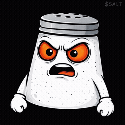 A Salt Shaker With An Angry Face And The Words " You Better Run " GIF