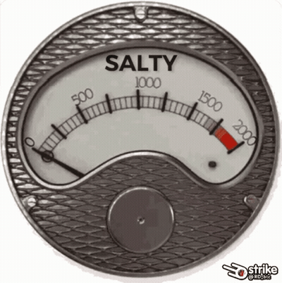 A Salty Gauge Has A Red Arrow Pointing To The 2000 Mark GIF
