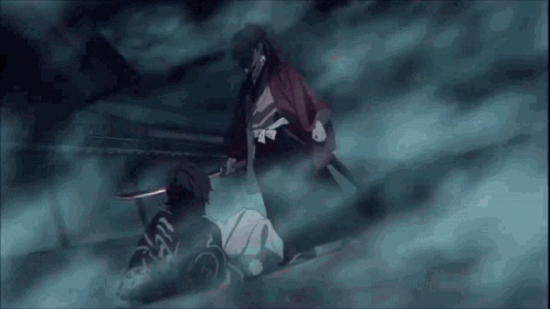 A Samurai Is Holding A Sword And Says Those Earrings GIF