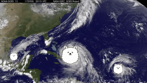 A Satellite Image Of The Earth Shows A Hurricane In The Middle GIF
