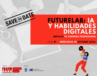 A Save The Date Flyer For Futurelab Ia Y Habilidades Digitales GIF