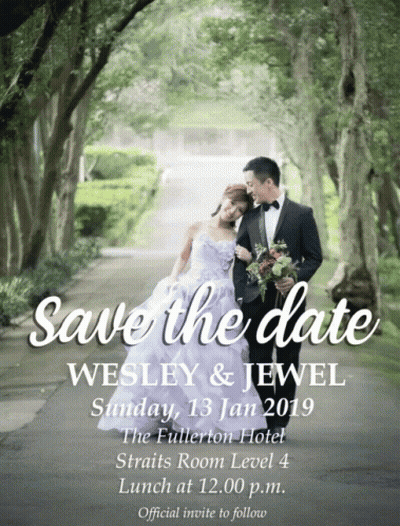 A Save The Date For Wesley And Jewel Sunday January 13Th 2019 GIF