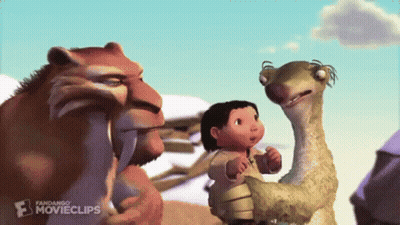 A Scene From A Movie Called Ice Age With A Fandango Movie Clips Logo GIF