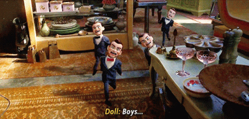 A Scene From A Movie That Says Doll Boys On It GIF