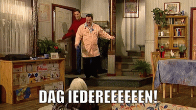 A Scene From A Tv Show With The Words Dag Iedereeeeen GIF
