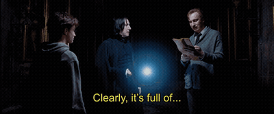 A Scene From Harry Potter With The Caption Clearly It 'S Full Of ... GIF
