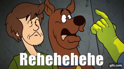 A Scooby Doo Cartoon With The Words Rehehehe On The Bottom Right GIF