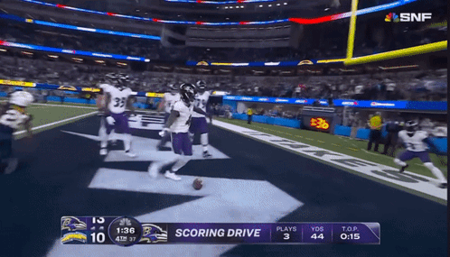 A Scoreboard For A Football Game Shows A Scoring Drive GIF