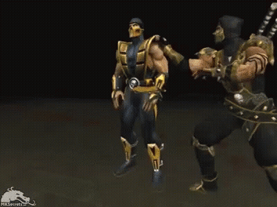 A Scorpion From The Video Game Mortal Kombat Is Shown GIF