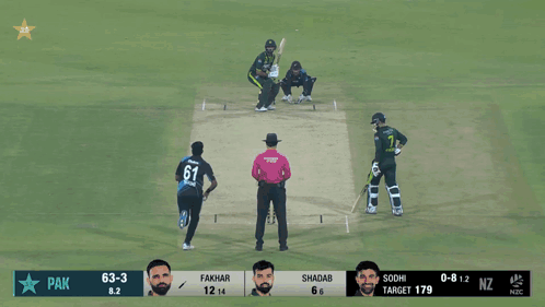 A Screen Shot Of A Cricket Match Between Pakistan And Nz GIF