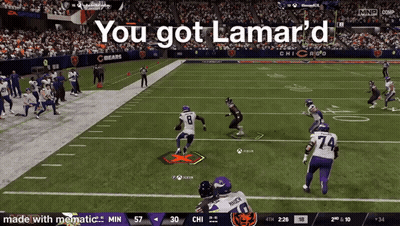 A Screen Shot Of A Football Game With The Words You Got Lamar 'D On It GIF